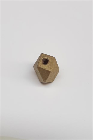 Desenli Küp Gold Renk Ahşap Boncuk