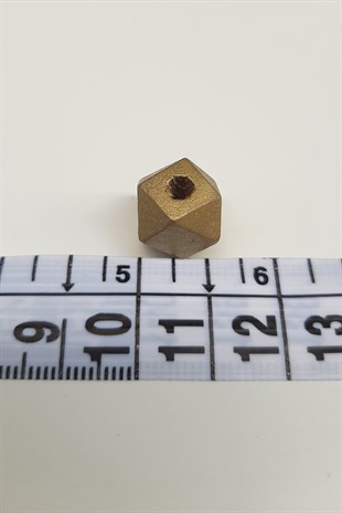 Desenli Küp Gold Renk Ahşap Boncuk