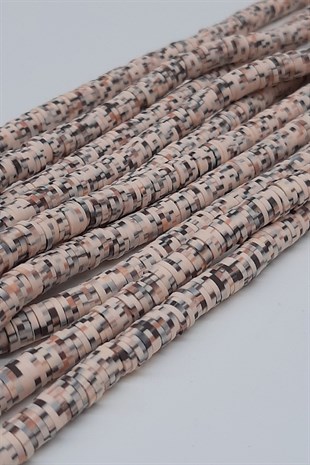 Patterned Powder Fimo Dough Beads 6Mm
