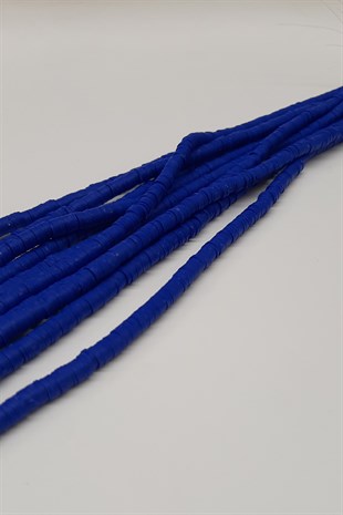 Desenli Saks Mavisi Fimo Hamur Boncuk 6Mm