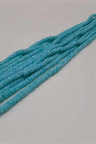 Patterned Turquoise Fimo Dough Beads 6Mm