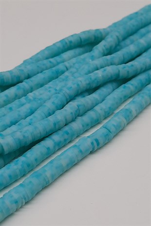 Patterned Turquoise Fimo Dough Beads 6Mm
