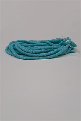 Patterned Turquoise Fimo Dough Beads 6Mm