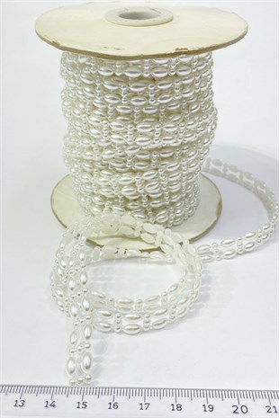 Patterned Half Plastic Strip Pearl 10 mt