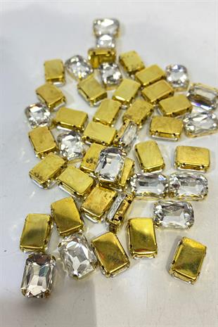 Dikdörtgen Kasalı Beyoğlu Taşı Dikme Kristal Boncuk 5 Adet