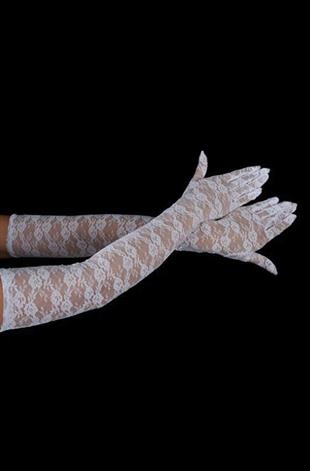 Dirsek Boyu Zarif Dantelli Uzun 62 cm Abiye Nişan Eldiveni Kına Düğün Nikah