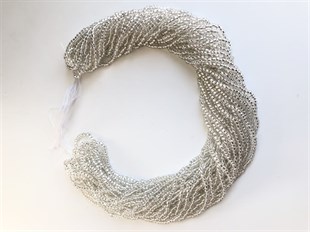 Gümüş Gri Dizi Kum Boncuk 2 mm