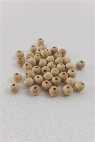 Doğal Renk Ahşap Boncuk 10 mm