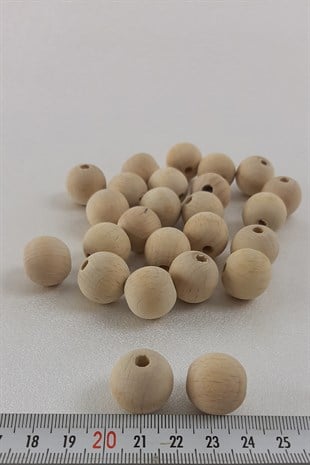 Natural Color Wooden Beads 17 mm