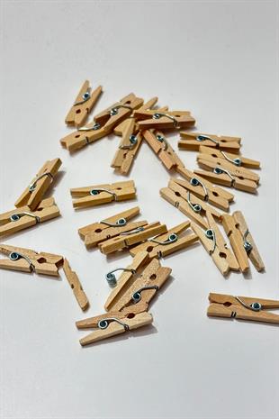 Dogal Renk Ahsap Dekoratif Mandal Aksesuar 25 Adet