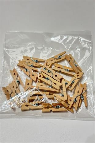 Dogal Renk Ahsap Dekoratif Mandal Aksesuar 25 Adet