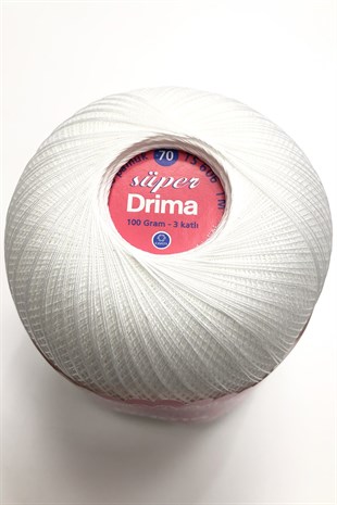 Drima White Lace Yarn No:70 100 gr (1 piece)