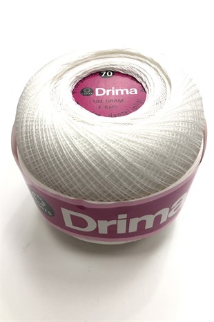 Drima Mercerized White Lace Yarn No:70 100 gr (1 piece)