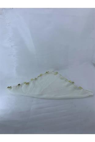 Düğün Ve Kına Geceleri Için 10lu Kumaş Halay Mendili Krem 25x25