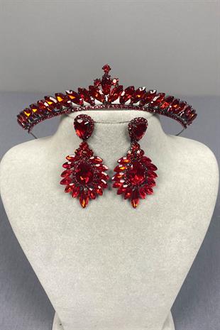 Ece Gelin Kına Tacı Ve Mekik Taşlı Küpe