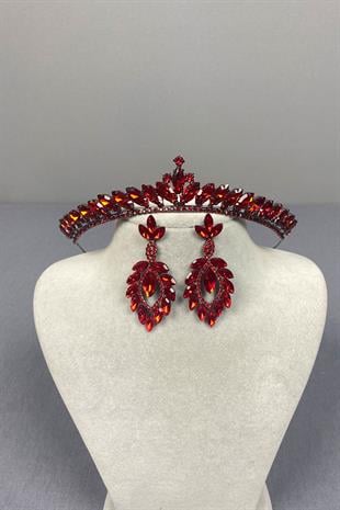 Ece Gelin Kına Tacı Ve Mekik Taşlı Küpe