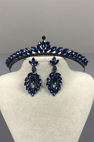 Ece Gelin Henna Crown and Shuttle Stone Earrings