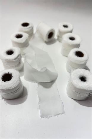 Ekru Yıtrmaç Şifon Kurdele 4 cm Eni 4,5 Mt 1 Top