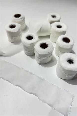 Ekru Yıtrmaç Şifon Kurdele 4 cm Eni 4,5 Mt 1 Top