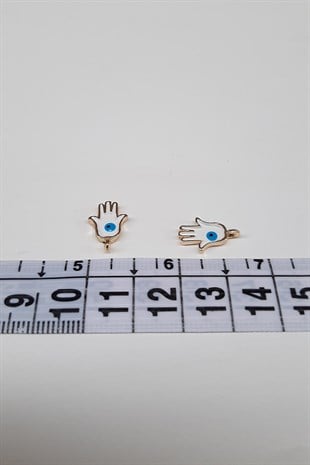 Hand Pattern Pendant Evil Eye Bead White