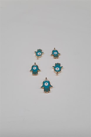 Hand Pattern Pendant Evil Eye Bead Blue