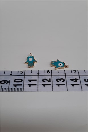Hand Pattern Pendant Evil Eye Bead Blue