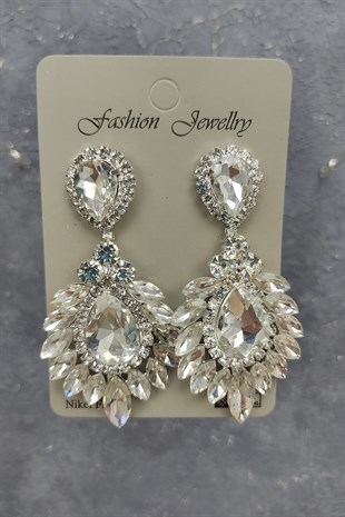 Ela Model Model Gelin Tacı Ve Damla MekikTaşlı Küpe