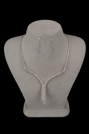 Ela Su Yolu Crystal Stone Evening Dress Necklace and Earring Set