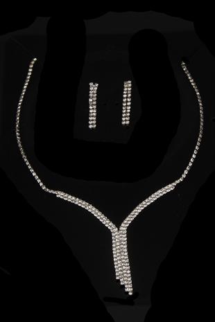 Ela Su Yolu Crystal Stone Evening Dress Necklace and Earring Set