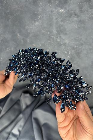 Elena Model Gelin Tacı Boncuk İşlemeli Türban ve Saç Aksesuarı