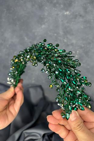 Elisa Model Boncuklu Gelin Kına Tacı