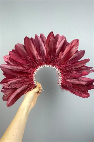 Enda Feathered Stone Bridal Henna Crown Accessory