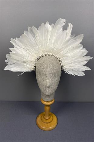 Enda Feathered Stone Bridal Henna Crown Accessory