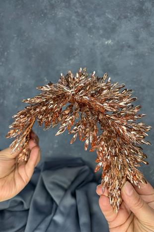 Yoğun İşlemeli Eva Kına Tacı Gelin Saç Aksesuarı