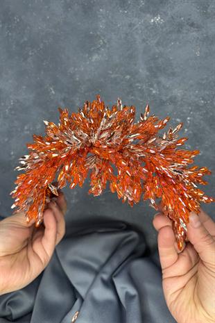 Yoğun İşlemeli Eva Kına Tacı Gelin Saç Aksesuarı