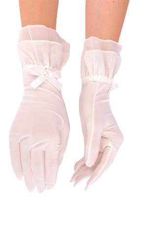 Frilly Lycra Bridal Gloves