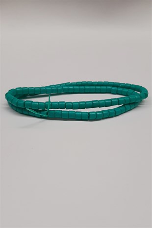 Firuze Silindir Mat Boncuk