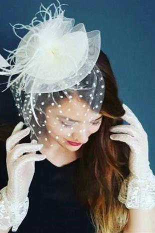 الجملة القوس الزفاف الحجاب كاب قبعة الزفاف Voilet