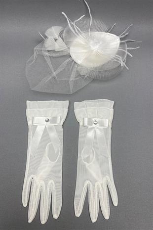 الجملة قفازات الزفاف القوس وقبعة الزفاف