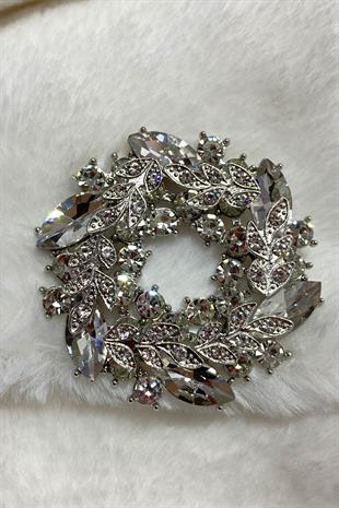 ملحق بروش طوق الفستان بالحجر الكامل