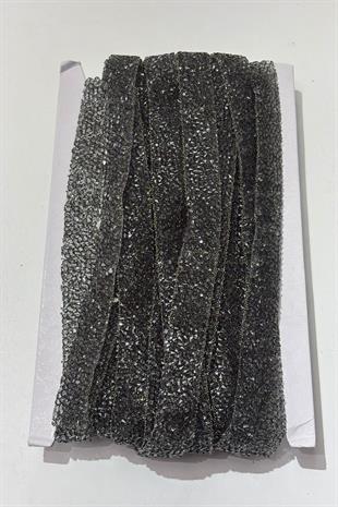 Füme Rengi Ütüyle Yapışan Şerit Taş Boncuk1,5 Cm 