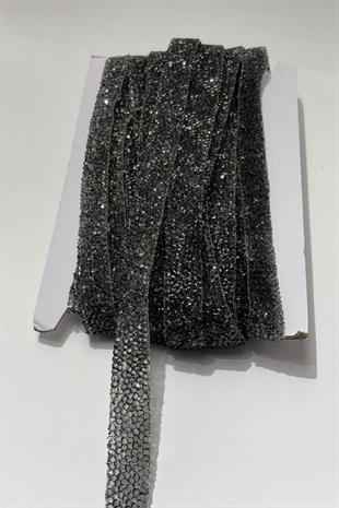 Füme Rengi Ütüyle Yapışan Şerit Taş Boncuk1,5 Cm 