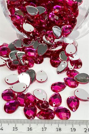 Fuchsia Drop Stitch Plastic Stone Beads 12 Gr