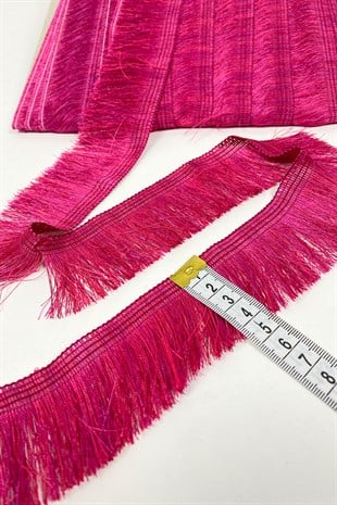 Fuşya Düz Saçak İp Püskül Şerit