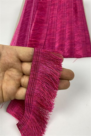 Fuşya Düz Saçak İp Püskül Şerit