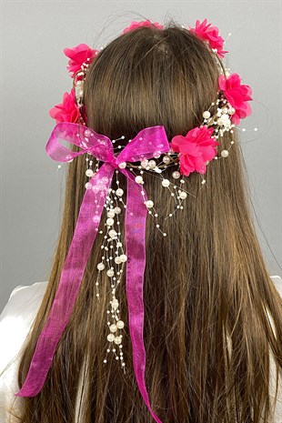 Fuchsia Laser Flower Special Design Bridesmaid Crown