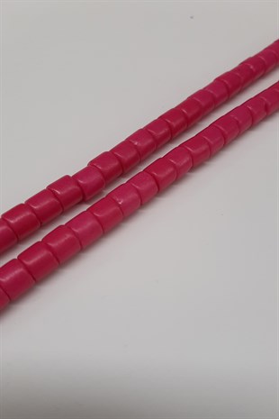 Fuchsia Cylinder Matte Beads