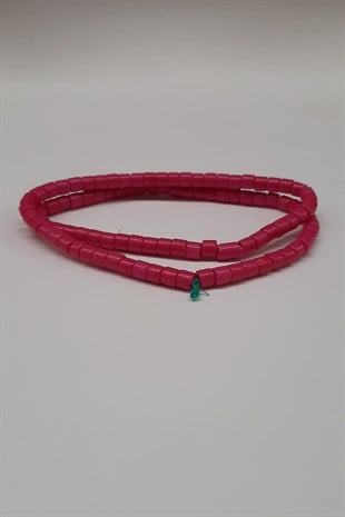 Fuchsia Cylinder Matte Beads