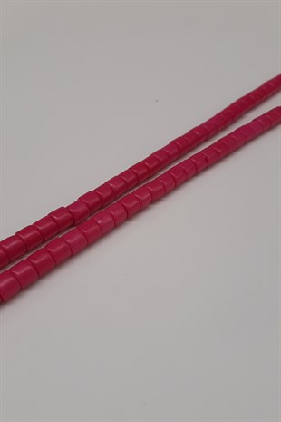 Fuchsia Cylinder Matte Beads