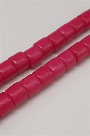Fuchsia Cylinder Matte Beads